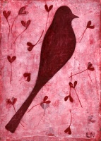 Bird in Scattered Pink