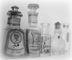 Vintage Perfume Bottles BW