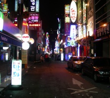 Seoul Side Street at Night