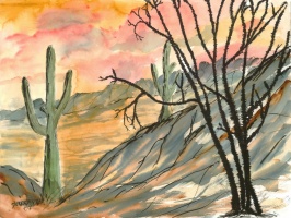 Arizona Evening Watercolor