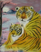mother and child(tigers)