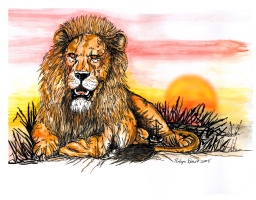 Lion on the Savanna