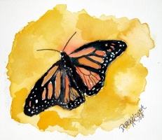 orange monarch modern art butterfly