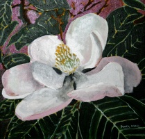 magnolia flower oil painting