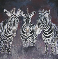 zebra wildlife animal oil painting