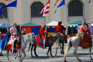 Medieval knights parade
