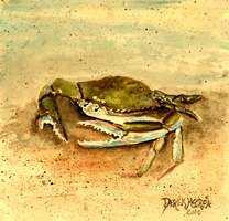 crab painting beach art print