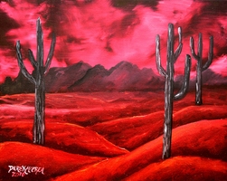southwestern abstract red painting