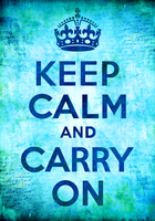 Keep Calm and Carry On Grunge Blue
