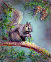 BUSY SQUIRREL by SHARON SHARPE