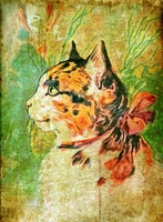 Vintage Kitty Digital Art