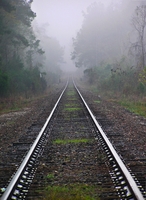 Rail in fog