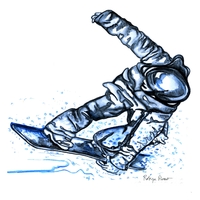 snowboarder in blue