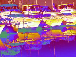 cool summer boats abstract