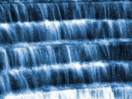 cool blue waterfall steps