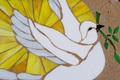 Title: Stain Glass Peace Dove On Stone