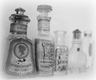 Title: Vintage Perfume Bottles BW
