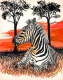 Title: African Zebra Sunset