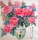Title: roses in green vase