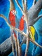 Title: parrot oil painting
