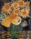 Title: Sunflowers in a clear vase
