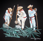 Title: Men Cleaning Agave for Tequilla