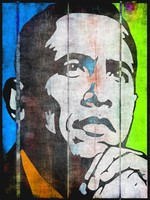 BARACK OBAMA-WOODEN FENCE