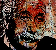 ALBERT EINSTEIN-RUSTED METAL