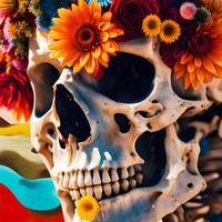 Skull with Flowers