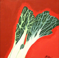 green leaves with red