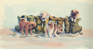 PUP in BOOTS by SHARON SHARPE