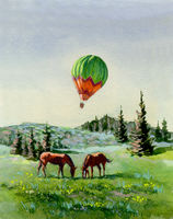 HOT AIR BALLOON & HORSES by SHARPE