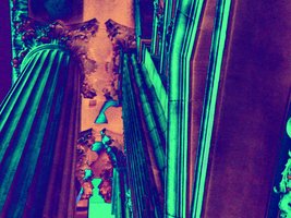 abstract building with hot cieling!