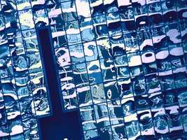 cool blue building reflection