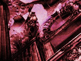 exotic red bankbuilding abstract