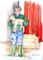 french man with lamb