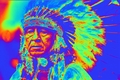Title: Native American Chief Pop Art